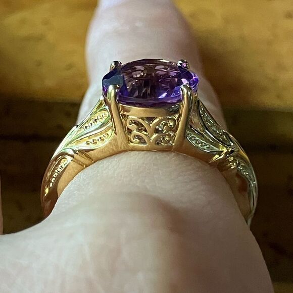 Moroccan Amethyst Sterling Silver Ring Size 8 - Picture 2 of 9